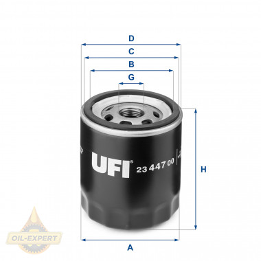 Ufi Фільтр масляний UFI 23.447.00 - Заображення 1