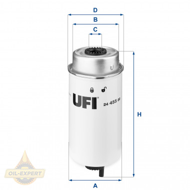 Ufi Фільтр паливний UFI 24.455.00 - Картинка 1