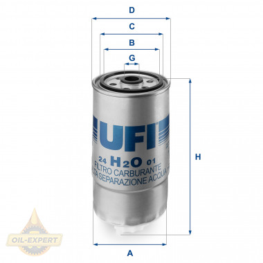 Ufi Фільтр паливний UFI 24.H2O.01 - Заображення 1