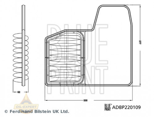 Blue Print Фільтр повітряний BLUE PRINT ADBP220109 - Картинка 3