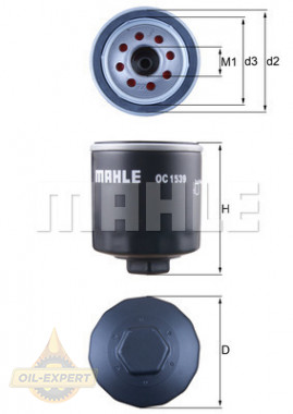 Mahle/Knecht Фільтр масляний MAHLE/KNECHT OC1539 - Картинка 1
