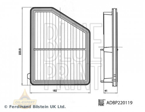 Blue Print Фільтр повітряний BLUE PRINT ADBP220119 - Картинка 1