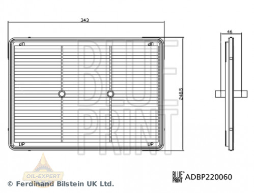 Blue Print Фільтр повітряний BLUE PRINT ADBP220060 - Картинка 3
